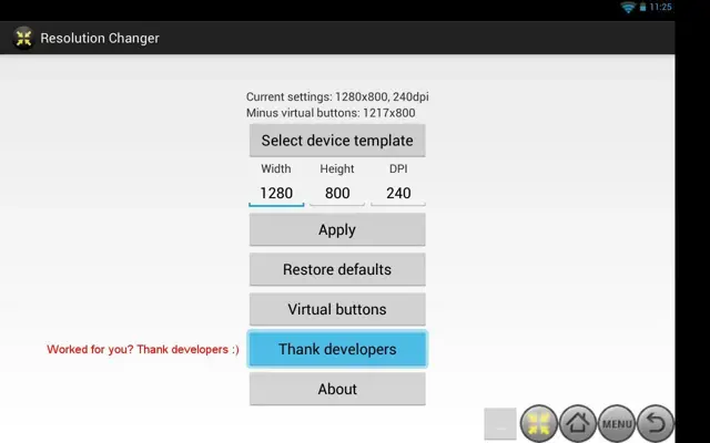 Resolution Changer android App screenshot 0